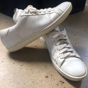 White Saint Laurent SL01 Leather Low-Top Sneakers